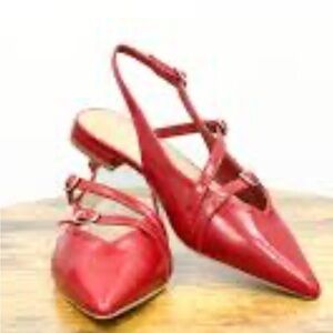 Elegant Red Women's Slingback Shoes